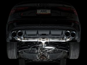 Audi S3 Performance Exhaust - AWE Tuning - Cat Back Track Edition - Chrome Silver - `22-`24 Audi S3 Performance Exhaust - AWE Tuning - Cat Back Track Edition - Chrome Silver - `22-`24